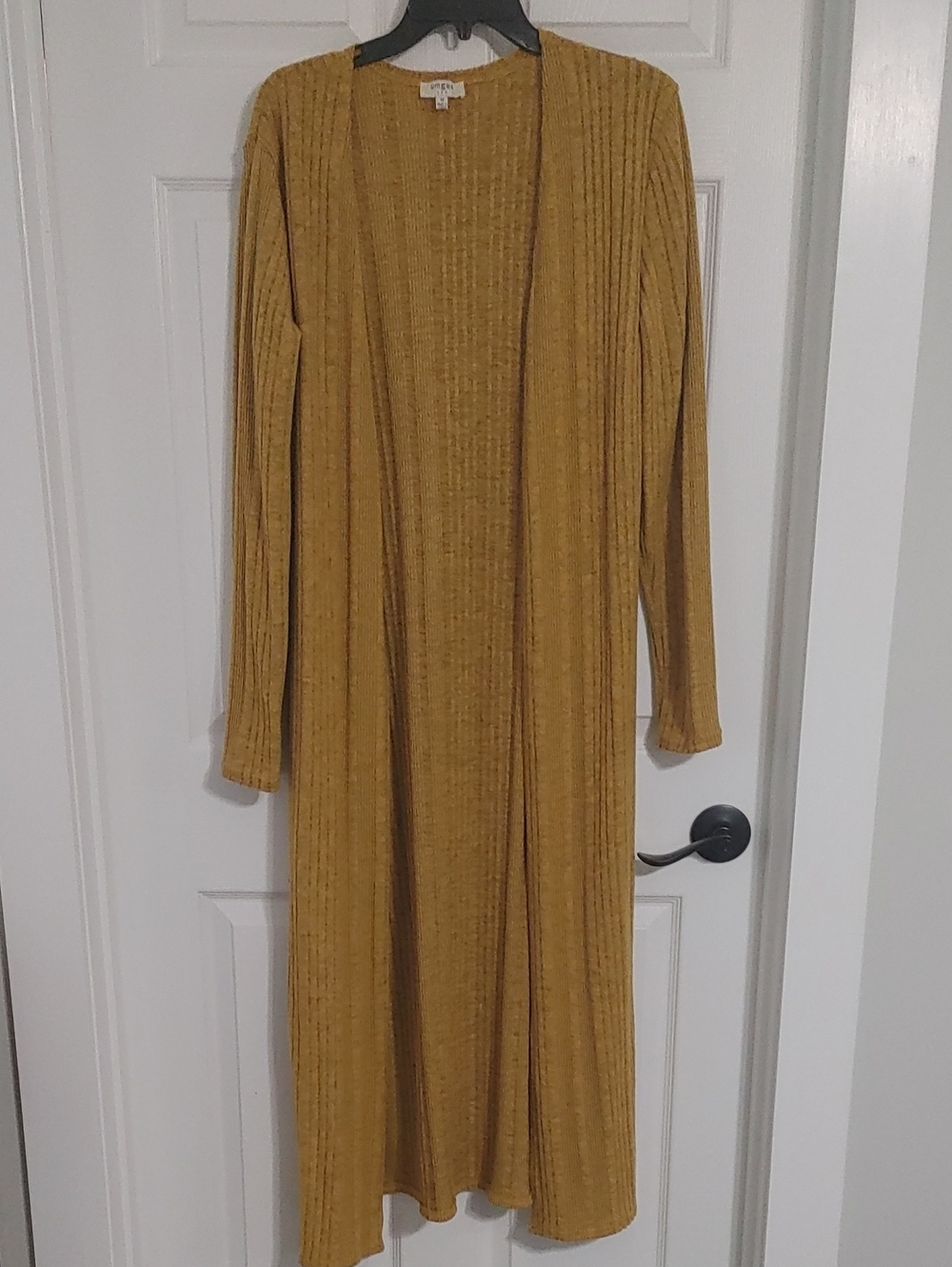 Umgee Boho Duster Cardigan Oversized Ribbed Retro Earth Toned Knitwear Sz Medium